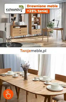 BEST SALE - gazetka promocyjna Twoje Meble | Do -25% na meble DREWNIANE od czwartku 30.10  BEST SALE - gazetka promocyjna Twoje Meble | Do -25% na meble DREWNIANE od czwartku 30.10