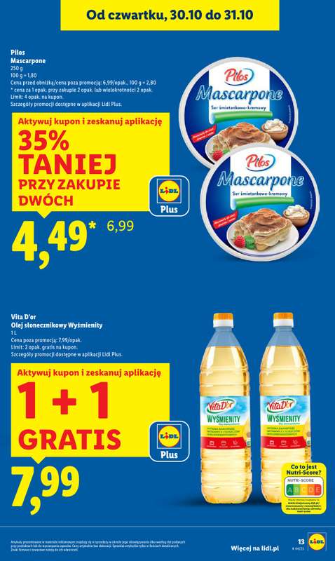 Lidl - gazetka promocyjna Oferta od czwartku od czwartku 30.10 do pi膮tku 31.10 - strona 13 Lidl - gazetka promocyjna Oferta od czwartku od czwartku 30.10 do pi膮tku 31.10 - strona 13