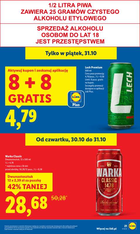 Lidl - gazetka promocyjna Oferta od czwartku od czwartku 30.10 do pi膮tku 31.10 - strona 21 Lidl - gazetka promocyjna Oferta od czwartku od czwartku 30.10 do pi膮tku 31.10 - strona 21