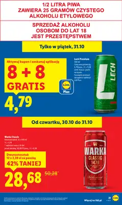 Lidl - gazetka promocyjna Oferta od czwartku od czwartku 30.10 do piątku 31.10 - strona 21 Lidl - gazetka promocyjna Oferta od czwartku od czwartku 30.10 do piątku 31.10 - strona 21