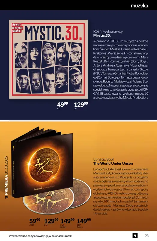 Empik - gazetka promocyjna Tom kultury: muzyka od środy 29.10 do wtorku 11.11 - strona 6