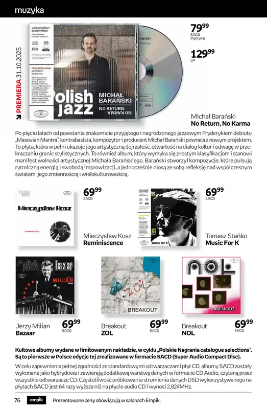 Empik - gazetka promocyjna Tom kultury: muzyka od środy 29.10 do wtorku 11.11 - strona 9