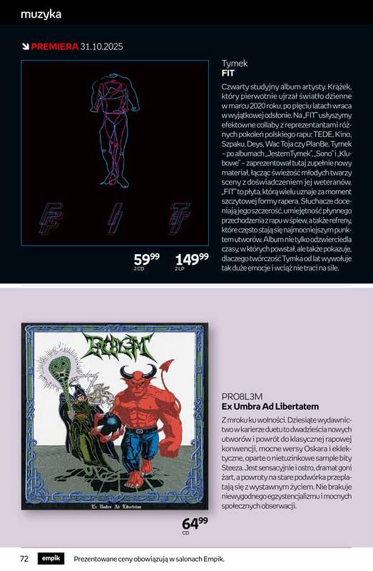 Empik - gazetka promocyjna Tom kultury: muzyka od środy 29.10 do wtorku 11.11 - strona 5