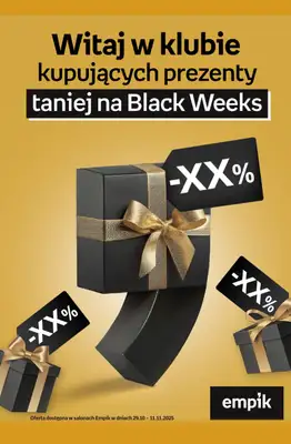 Empik - gazetka promocyjna Prezenty Taniej na Black Weeks od środy 29.10 do wtorku 11.11 Empik - gazetka promocyjna Prezenty Taniej na Black Weeks od środy 29.10 do wtorku 11.11