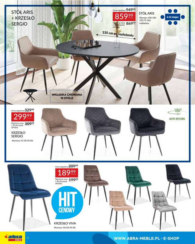 Abra Meble - gazetka promocyjna Moc promocji - stoły i krzesła w super cenach od poniedziałku 03.11 do poniedziałku 17.11 - strona 4