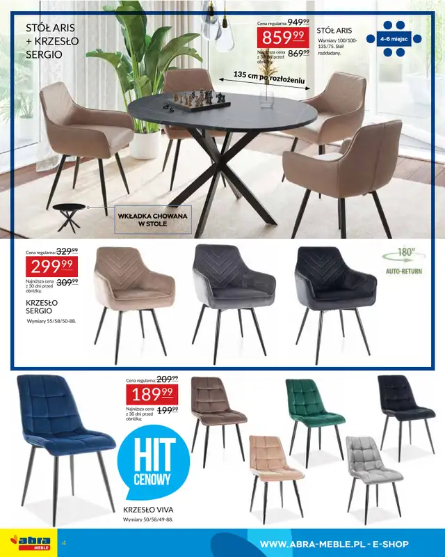 Abra Meble - gazetka promocyjna Moc promocji - stoły i krzesła w super cenach od poniedziałku 03.11 do poniedziałku 17.11 - strona 4