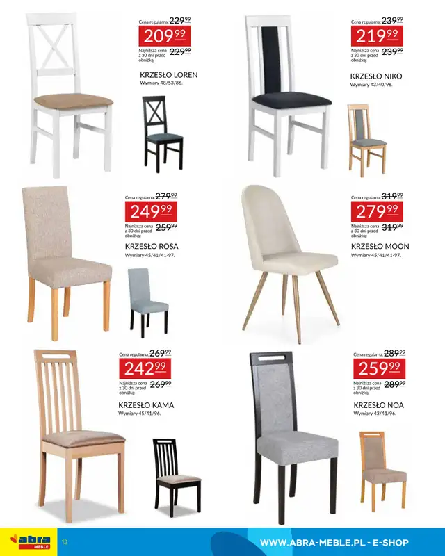 Abra Meble - gazetka promocyjna Moc promocji - stoły i krzesła w super cenach od poniedziałku 03.11 do poniedziałku 17.11 - strona 12
