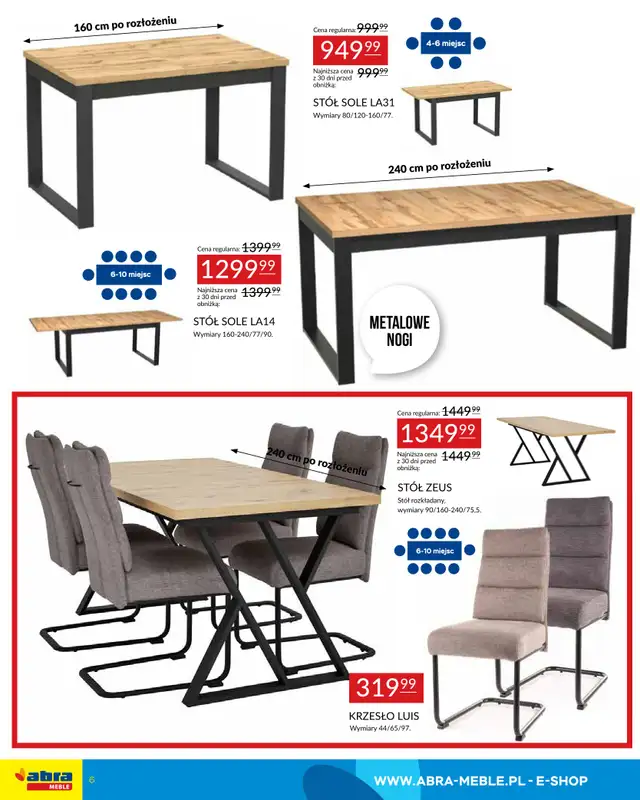 Abra Meble - gazetka promocyjna Moc promocji - stoły i krzesła w super cenach od poniedziałku 03.11 do poniedziałku 17.11 - strona 6