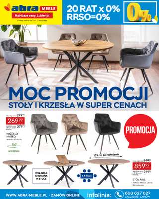 Abra Meble - gazetka promocyjna Moc promocji - stoły i krzesła w super cenach od poniedziałku 03.11 do poniedziałku 17.11