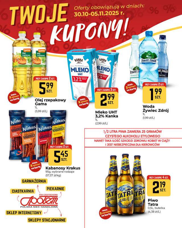 Społem Częstochowa - gazetka promocyjna Plakaty promocyjne od czwartku 30.10 do środy 05.11 - strona 2