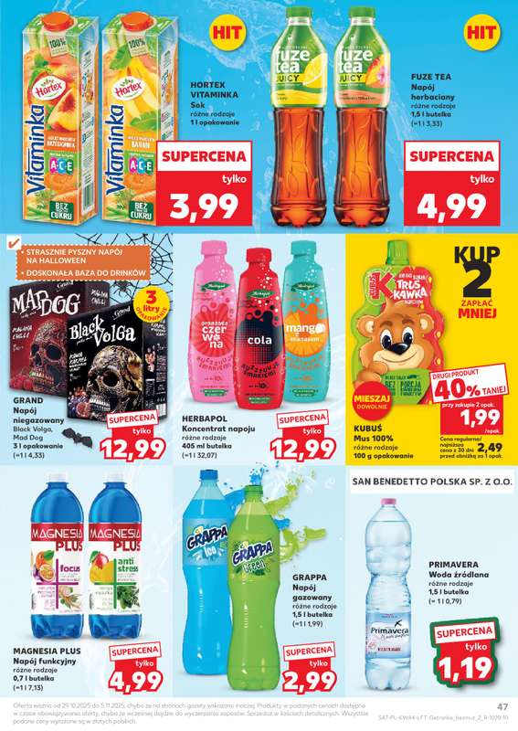 Kaufland - gazetka promocyjna Oferta Kaufland od 艣rody 29.10 do 艣rody 05.11 - strona 47 Kaufland - gazetka promocyjna Oferta Kaufland od 艣rody 29.10 do 艣rody 05.11 - strona 47