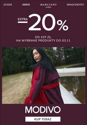 BEST SALE - gazetka promocyjna Modivo | Extra -20%na wybrane produkty od 429 zł od czwartku 30.10 do poniedziałku 03.11