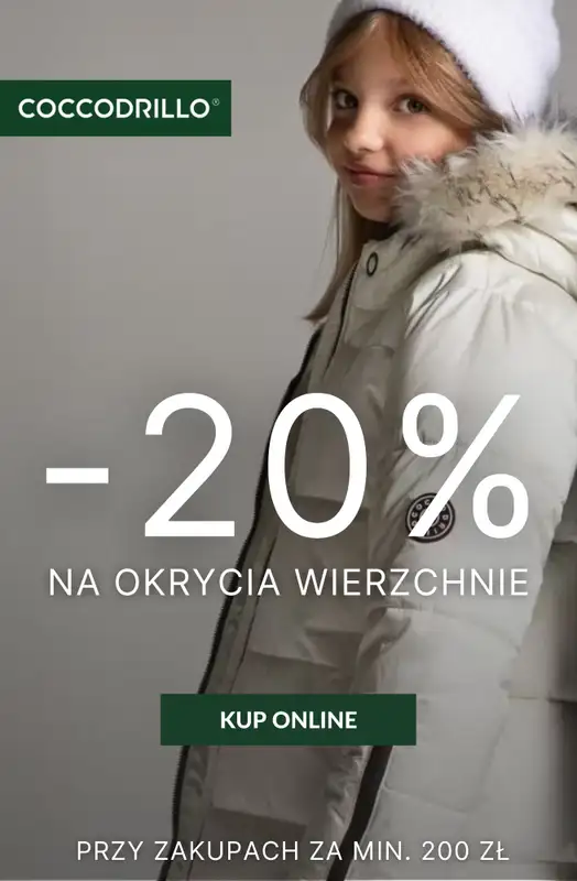 BEST SALE - gazetka promocyjna Coccodrillo | -20% na okrycia wierzchnie  