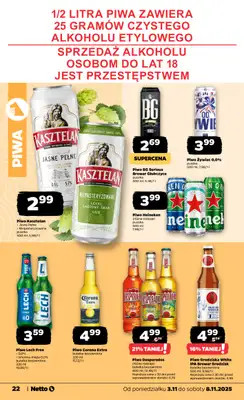 Netto - gazetka promocyjna Gazetka Spożywcza od poniedziałku 03.11 do soboty 08.11 - strona 22 Netto - gazetka promocyjna Gazetka Spożywcza od poniedziałku 03.11 do soboty 08.11 - strona 22
