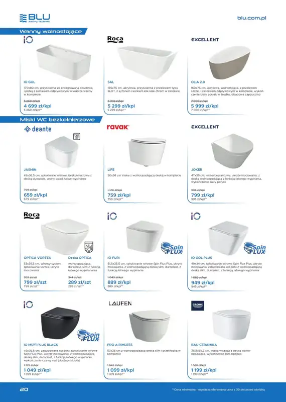 Blu Salony Łazienek - gazetka promocyjna Gazetka od soboty 01.11 do soboty 28.02 - strona 20