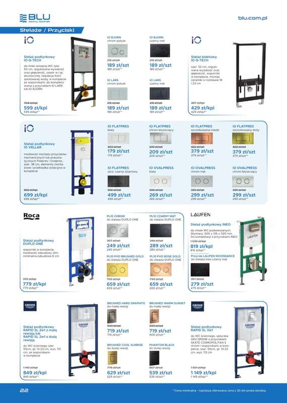 Blu Salony Łazienek - gazetka promocyjna Gazetka od soboty 01.11 do soboty 28.02 - strona 22
