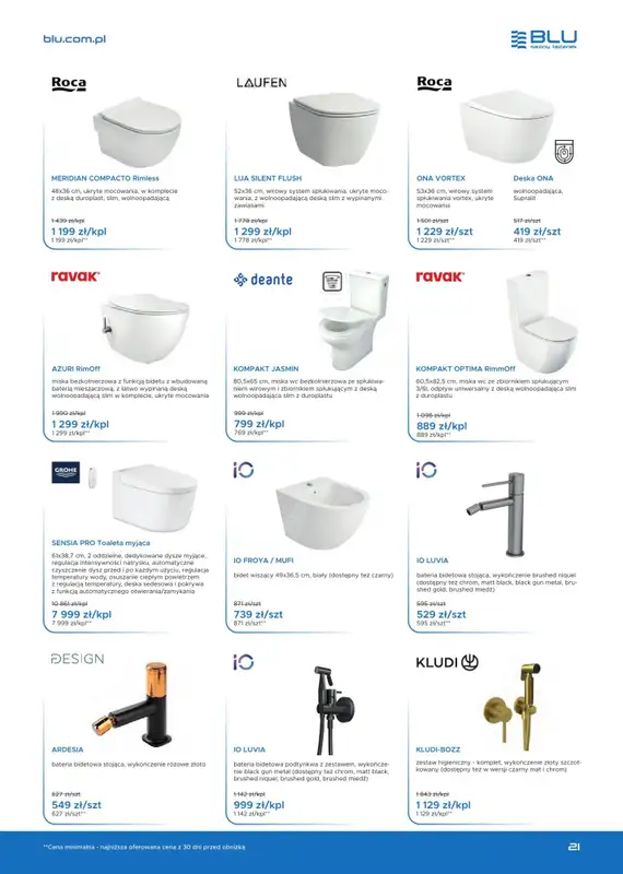 Blu Salony Łazienek - gazetka promocyjna Gazetka od soboty 01.11 do soboty 28.02 - strona 21