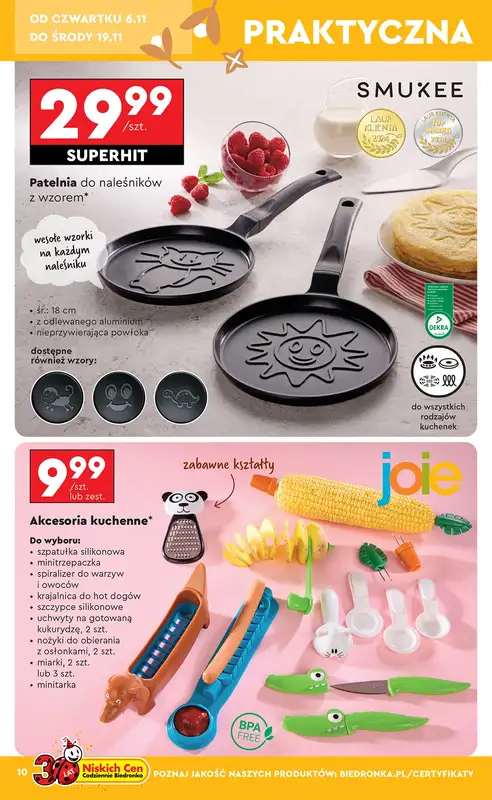 Biedronka - gazetka promocyjna Okazje tygodnia od 3.11 od poniedziałku 03.11 do środy 19.11 - strona 10