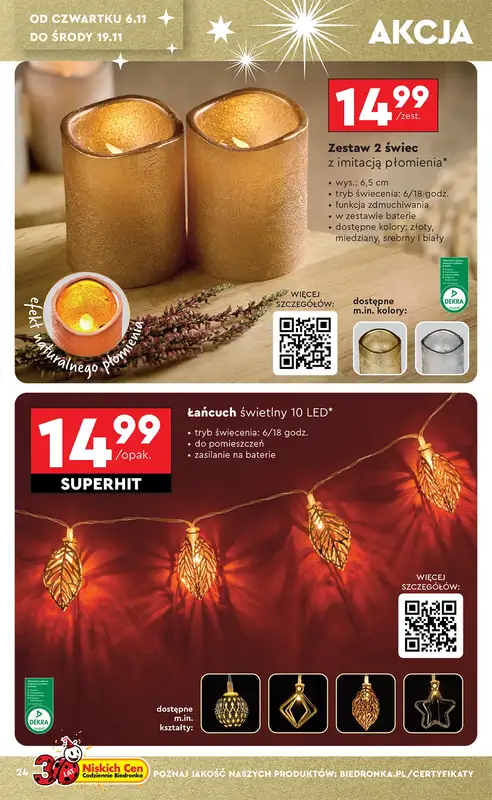 Biedronka - gazetka promocyjna Okazje tygodnia od 3.11 od poniedziałku 03.11 do środy 19.11 - strona 24