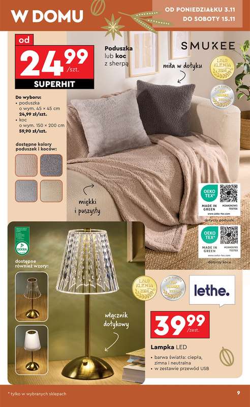 Biedronka - gazetka promocyjna Okazje tygodnia od 3.11 od poniedziałku 03.11 do środy 19.11 - strona 9