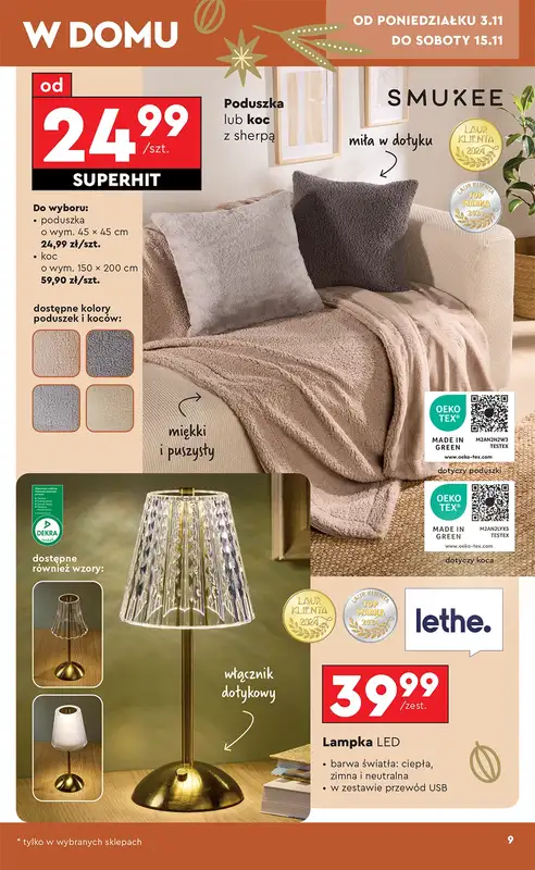 Biedronka - gazetka promocyjna Okazje tygodnia od 3.11 od poniedziałku 03.11 do środy 19.11 - strona 9