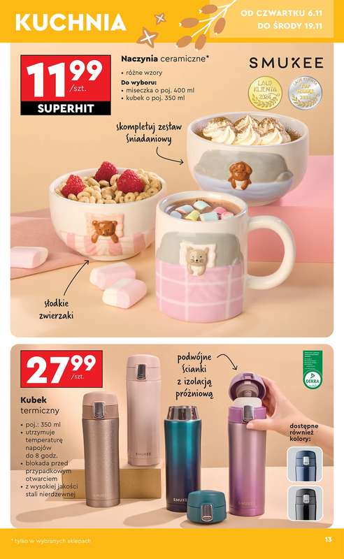 Biedronka - gazetka promocyjna Okazje tygodnia od 3.11 od poniedziałku 03.11 do środy 19.11 - strona 13