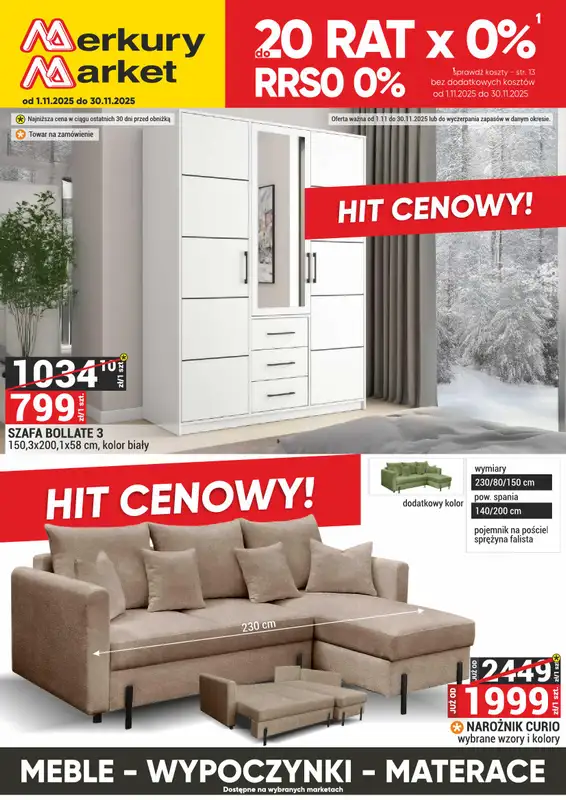 Merkury Market - gazetka promocyjna Meble, wypoczynki, materace  