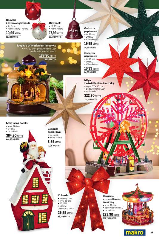 Makro - gazetka promocyjna Świąteczne dekoracje od niedzieli 02.11 do środy 31.12 - strona 9