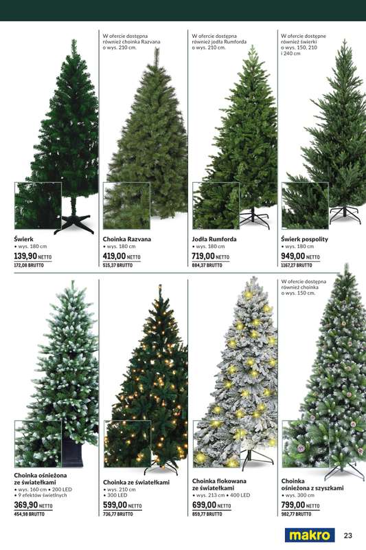 Makro - gazetka promocyjna Świąteczne dekoracje od niedzieli 02.11 do środy 31.12 - strona 23