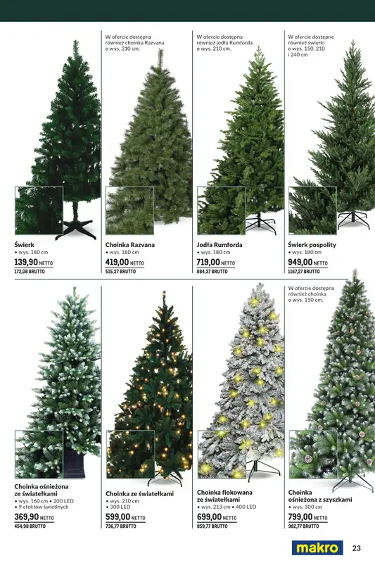 Makro - gazetka promocyjna Świąteczne dekoracje od niedzieli 02.11 do środy 31.12 - strona 23