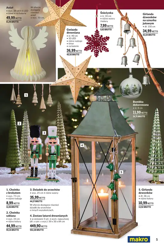 Makro - gazetka promocyjna Świąteczne dekoracje od niedzieli 02.11 do środy 31.12 - strona 5