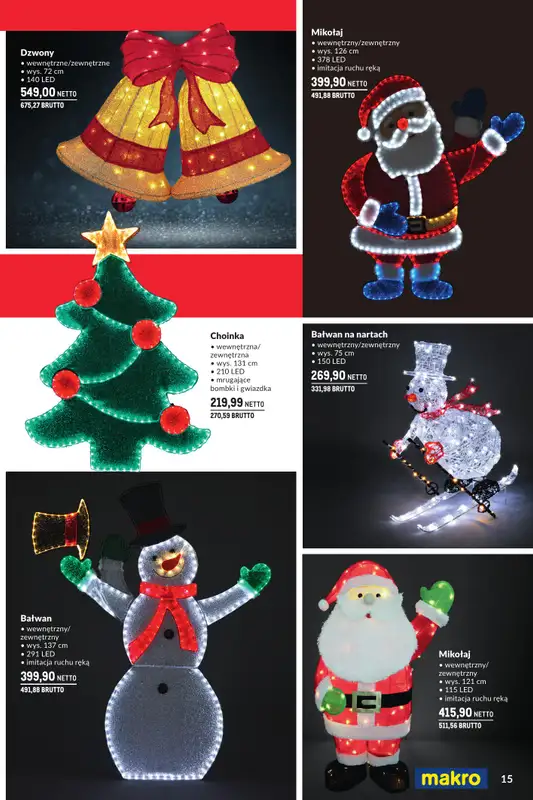Makro - gazetka promocyjna Świąteczne dekoracje od niedzieli 02.11 do środy 31.12 - strona 15