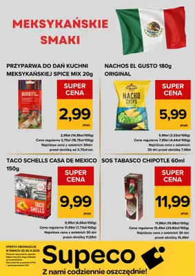 Supeco - gazetka promocyjna Meksykańskie smaki od poniedziałku 03.11 do soboty 29.11