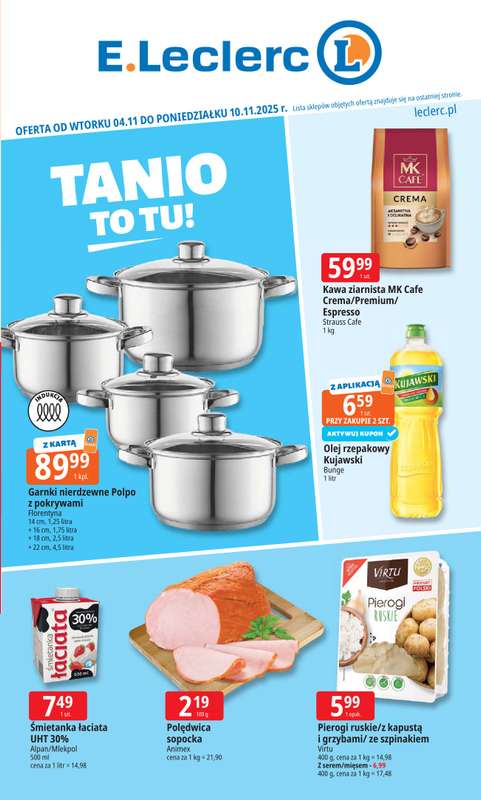 Leclerc - gazetka promocyjna Oferta E.Leclerc | Tanio to tu! od wtorku 04.11 do poniedziałku 10.11