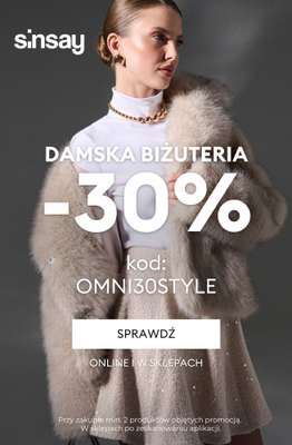 Sinsay - gazetka promocyjna -30% z KODEM na biżuterię przy zakupie min. 2 produktów od piątku 31.10 