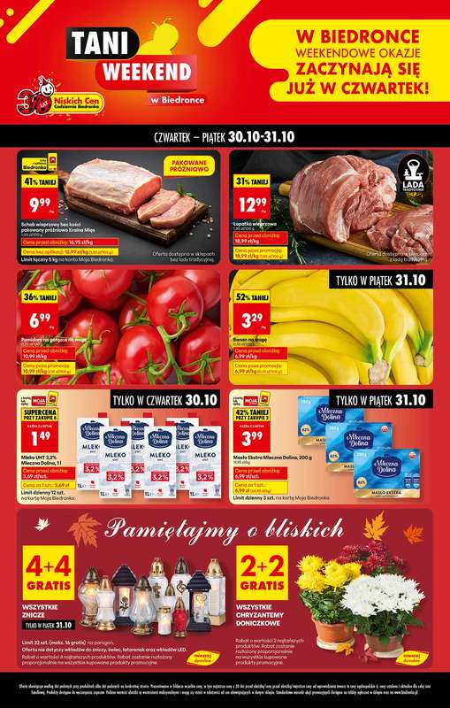 Biedronka - gazetka promocyjna Tani Weekend od czwartku 30.10 do pi膮tku 31.10 Biedronka - gazetka promocyjna Tani Weekend od czwartku 30.10 do pi膮tku 31.10
