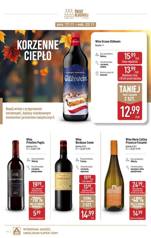 Aldi - gazetka promocyjna Gazetka alkoholowa od poniedziałku 03.11 do soboty 29.11 - strona 10