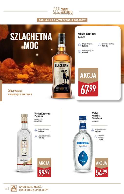 Aldi - gazetka promocyjna Gazetka alkoholowa od poniedziałku 03.11 do soboty 29.11 - strona 20