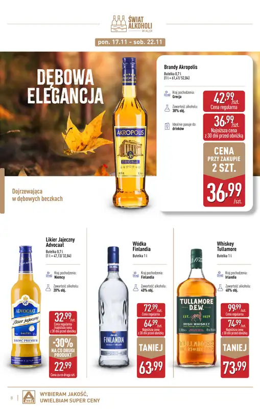 Aldi - gazetka promocyjna Gazetka alkoholowa od poniedziałku 03.11 do soboty 29.11 - strona 8