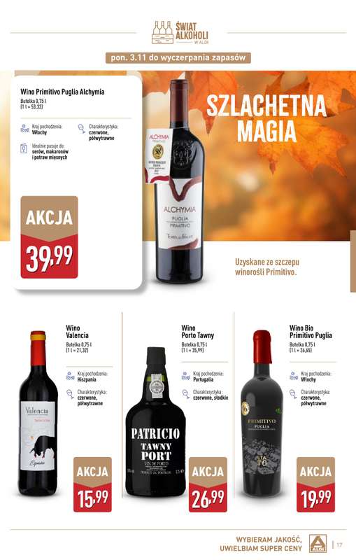Aldi - gazetka promocyjna Gazetka alkoholowa od poniedziałku 03.11 do soboty 29.11 - strona 17