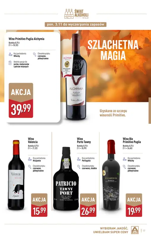 Aldi - gazetka promocyjna Gazetka alkoholowa od poniedziałku 03.11 do soboty 29.11 - strona 17