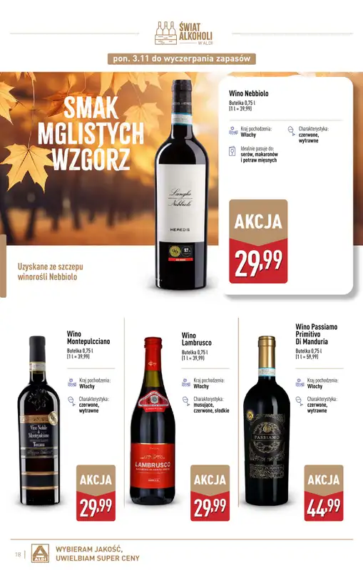 Aldi - gazetka promocyjna Gazetka alkoholowa od poniedziałku 03.11 do soboty 29.11 - strona 18