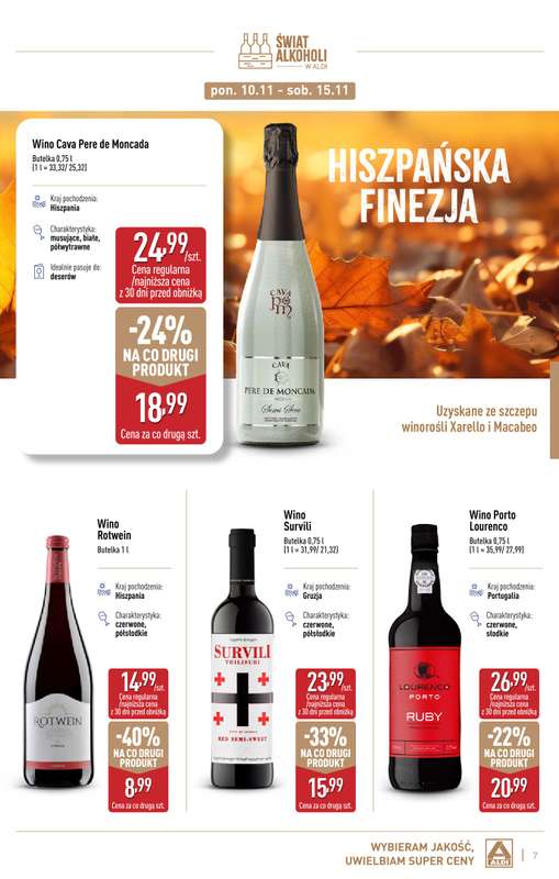 Aldi - gazetka promocyjna Gazetka alkoholowa od poniedziałku 03.11 do soboty 29.11 - strona 7