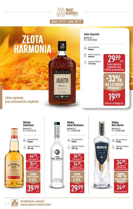 Aldi - gazetka promocyjna Gazetka alkoholowa od poniedziałku 03.11 do soboty 29.11 - strona 2