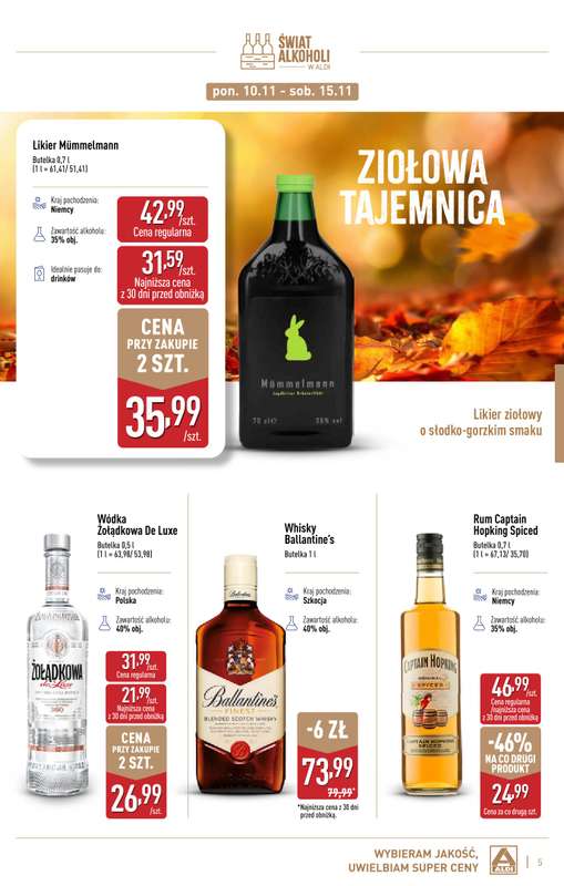 Aldi - gazetka promocyjna Gazetka alkoholowa od poniedziałku 03.11 do soboty 29.11 - strona 5