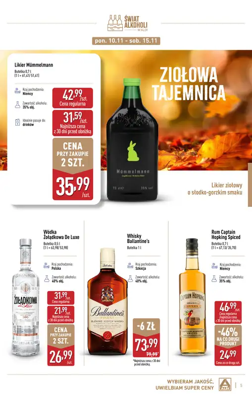 Aldi - gazetka promocyjna Gazetka alkoholowa od poniedziałku 03.11 do soboty 29.11 - strona 5