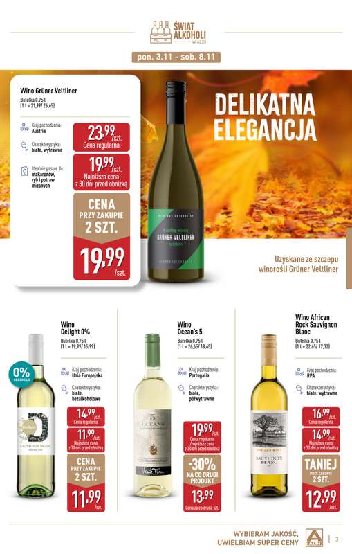 Aldi - gazetka promocyjna Gazetka alkoholowa od poniedziałku 03.11 do soboty 29.11 - strona 3