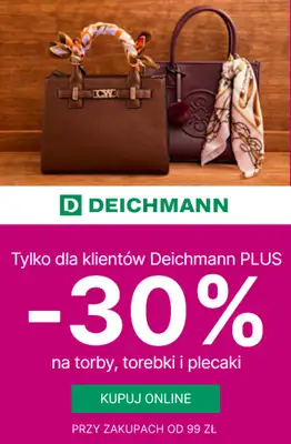 Deichmann - gazetka promocyjna -30% na torebki, plecaki i torby od soboty 01.11  Deichmann - gazetka promocyjna -30% na torebki, plecaki i torby od soboty 01.11