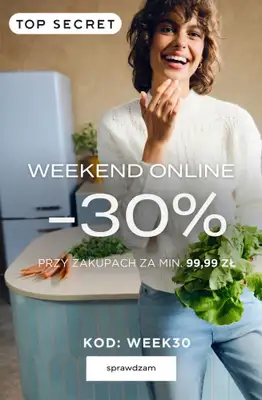 Top Secret - gazetka promocyjna -30% na wszystko przy zakupach za min. 99,99 zł od piątku 31.10 do poniedziałku 03.11