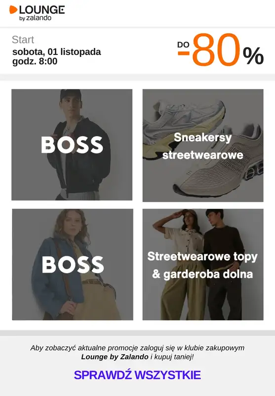 Lounge by Zalando - gazetka promocyjna Do -80% na wybrane marki na weekend! od soboty 01.11 do niedzieli 02.11